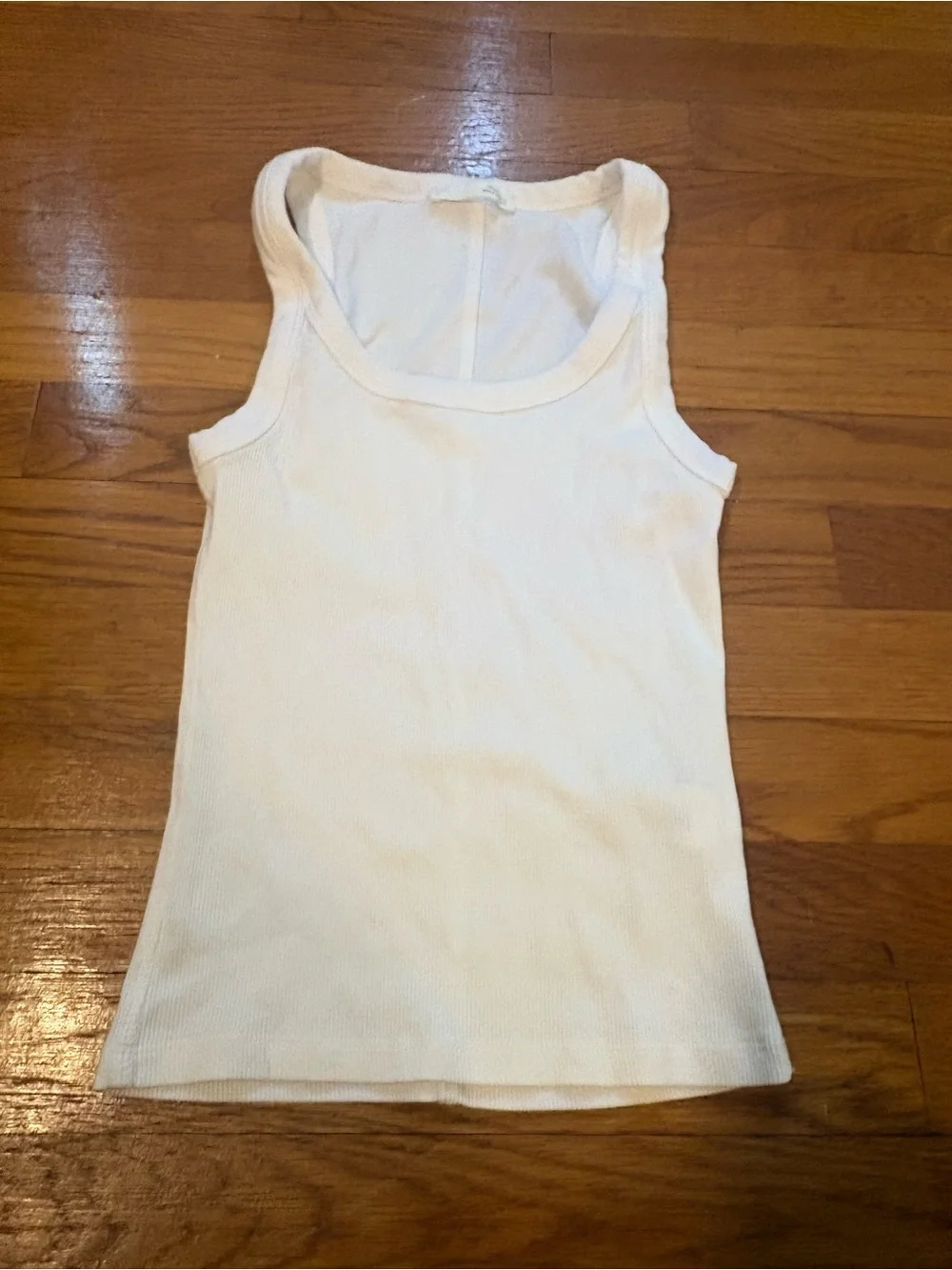 Zara White Ribbed Tank Top Women’s Small - Picture 2 of 3